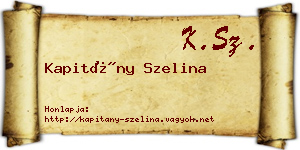 Kapitány Szelina névjegykártya